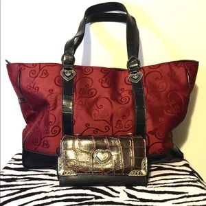 Heart-Covered Bag + Wallet